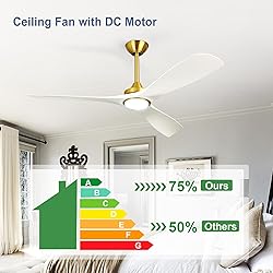 BvenuBigLite 52 Ceiling Fan with Light: White and