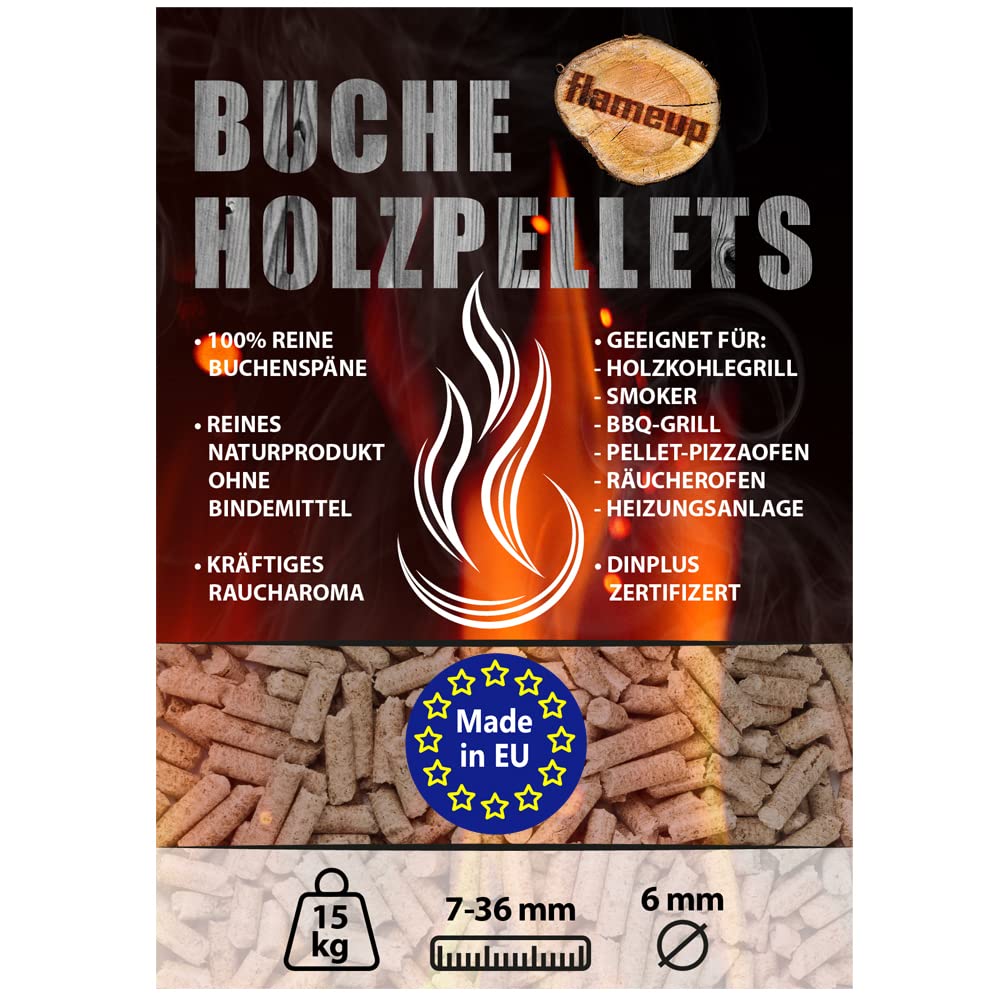 Buche Pellets Grill Smoker Pizzaofen Rauch BBQ Holz Flameup 7