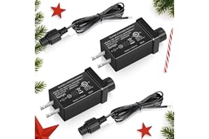 LEDLIGHTSWORLD 30V 0.2A 6W Class 2 Power Supply, Low Voltage LED Transformer IP44 Waterproof, UL Replacement Yard Inflatable Adapter Plug for Christmas Tree String Light Inflatables Indoor Outdoor (2 Pack)
