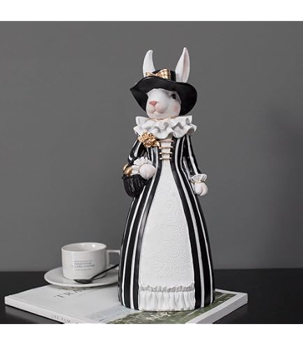 Amazon.com: Plancholo Easter Bunny Figurines Mrs. Rabbit Statues