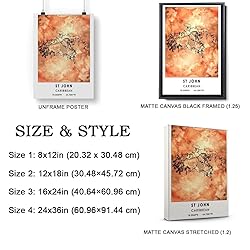 St john Map Poster, Caribbean Map Art Poster, Map