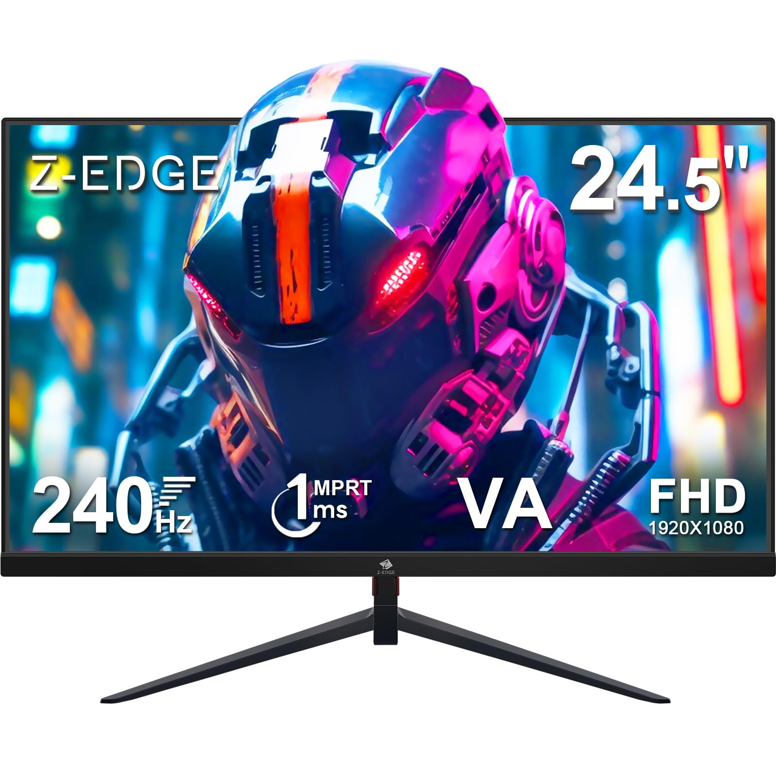 Z-Edge 24.5 inch 240Hz 165Hz 144Hz Gaming Monitor, FHD 1080p, MPRT 1ms, VA Monitor Gaming, 350nits, 16.7M Colors, 5000:1 Contrast, UG25I Frameless Bezel, DP x1, HDMI x2