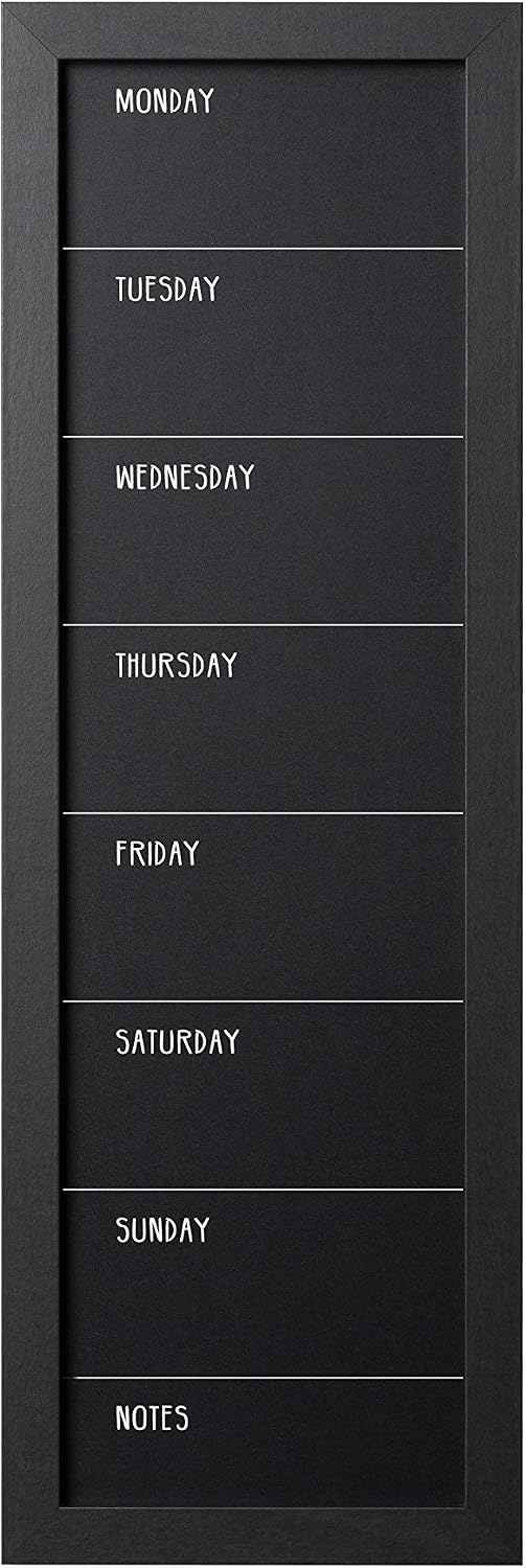 Bi-Office - Chalkboard Week Planner, 200 x 600 mm, Black Frame, W20 x H20 cm