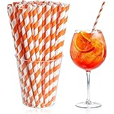 Spritz Straws Compatible with Aperol,Disposable and Cocktail Straws Compatible with Aperol,100pcs,Orange