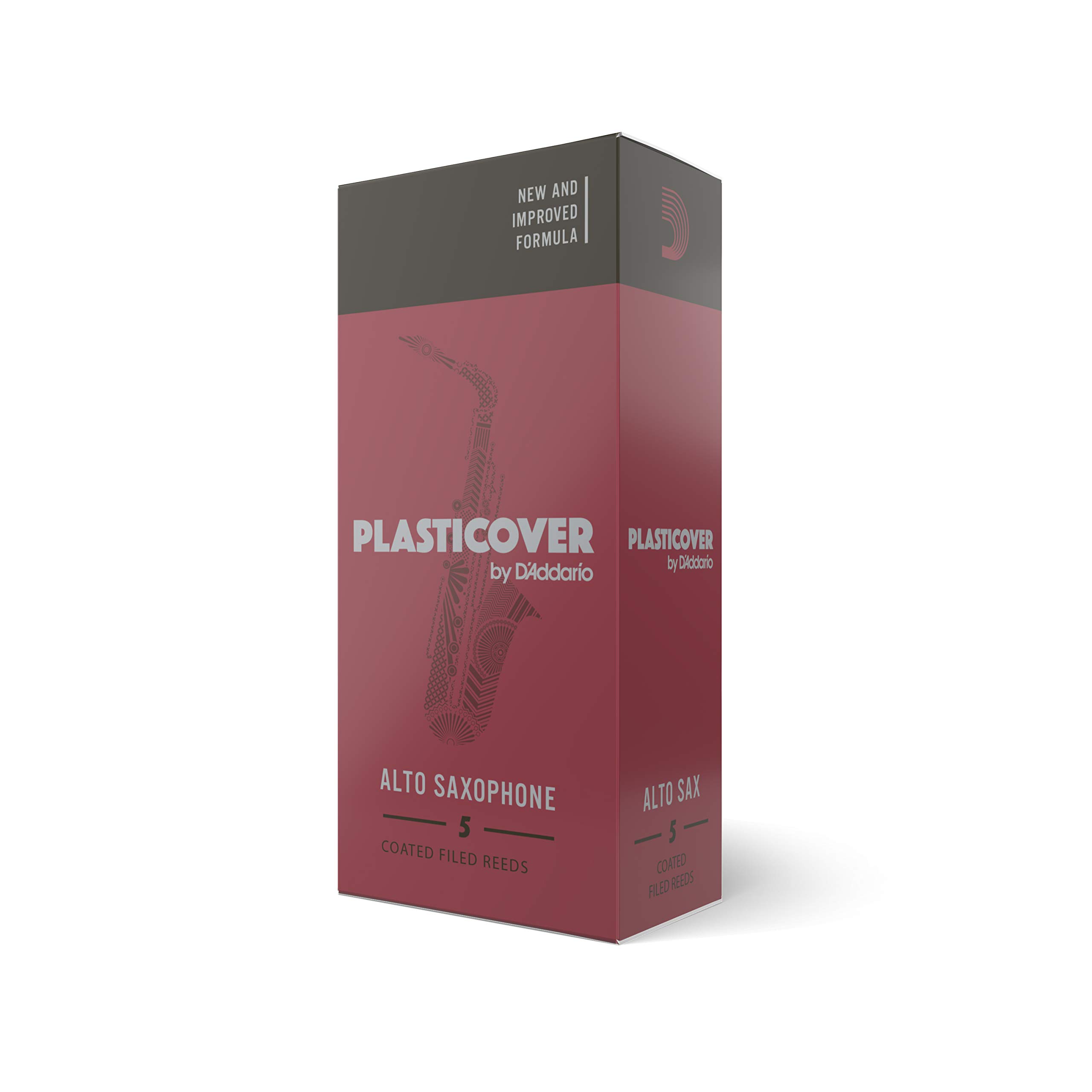 D’Addario Woodwinds - Plasticover Alto Sax Reeds - Alto Saxophone Reeds - Strength 3.5-5-pack
