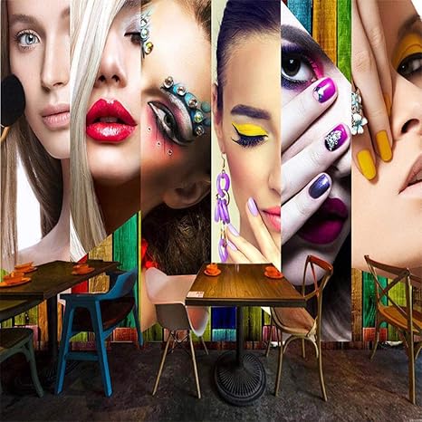 Amazon Afashiony写真壁紙用リビングルーム壁壁画シルクプレミアム壁紙hdプリントポスター壁アート画像現代の壁の装飾美容サロン化粧品ショップ 150cmx105cm 壁紙