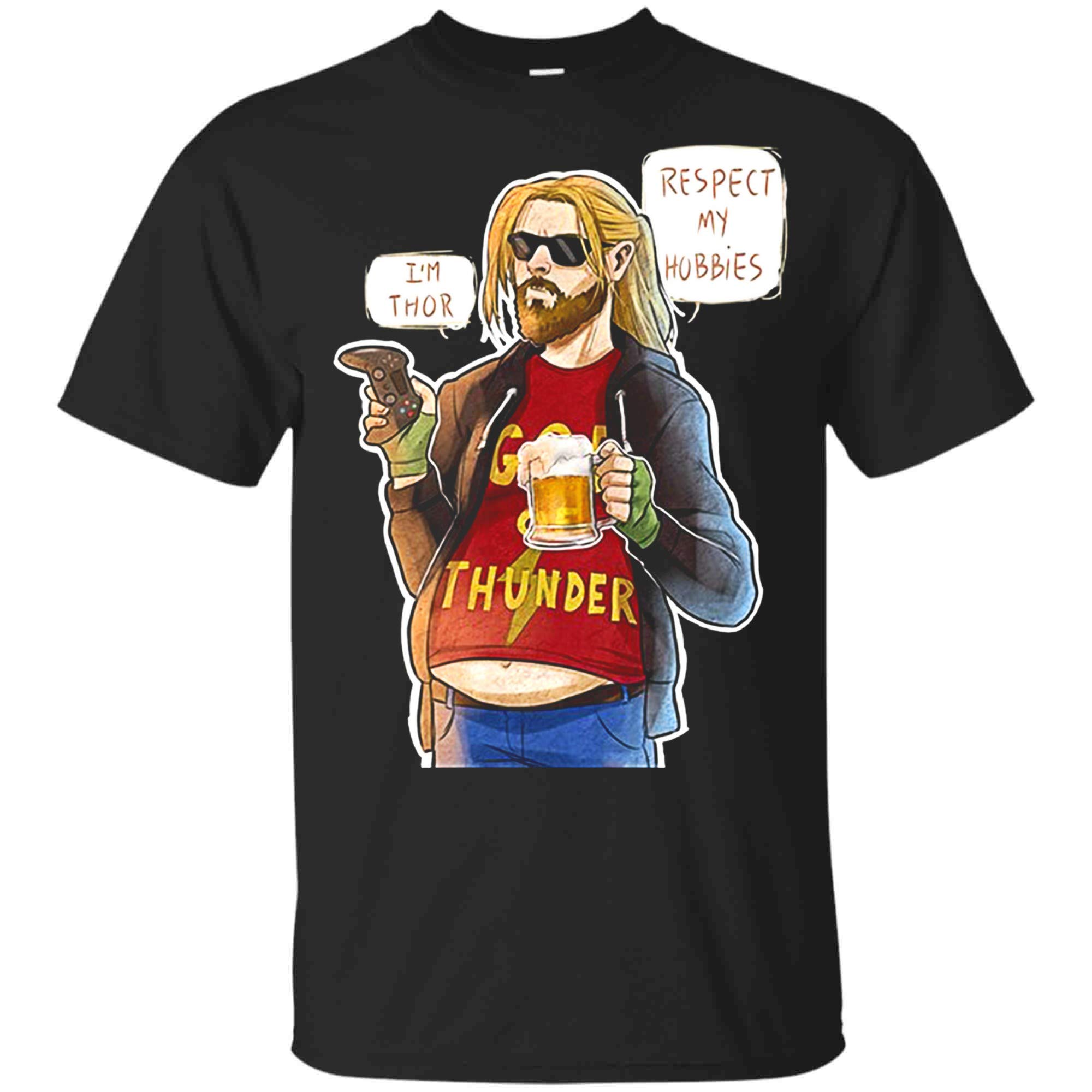 Respect My Hobbies Beer Fat Thor God Of Thunder Funny Avengers Shirts