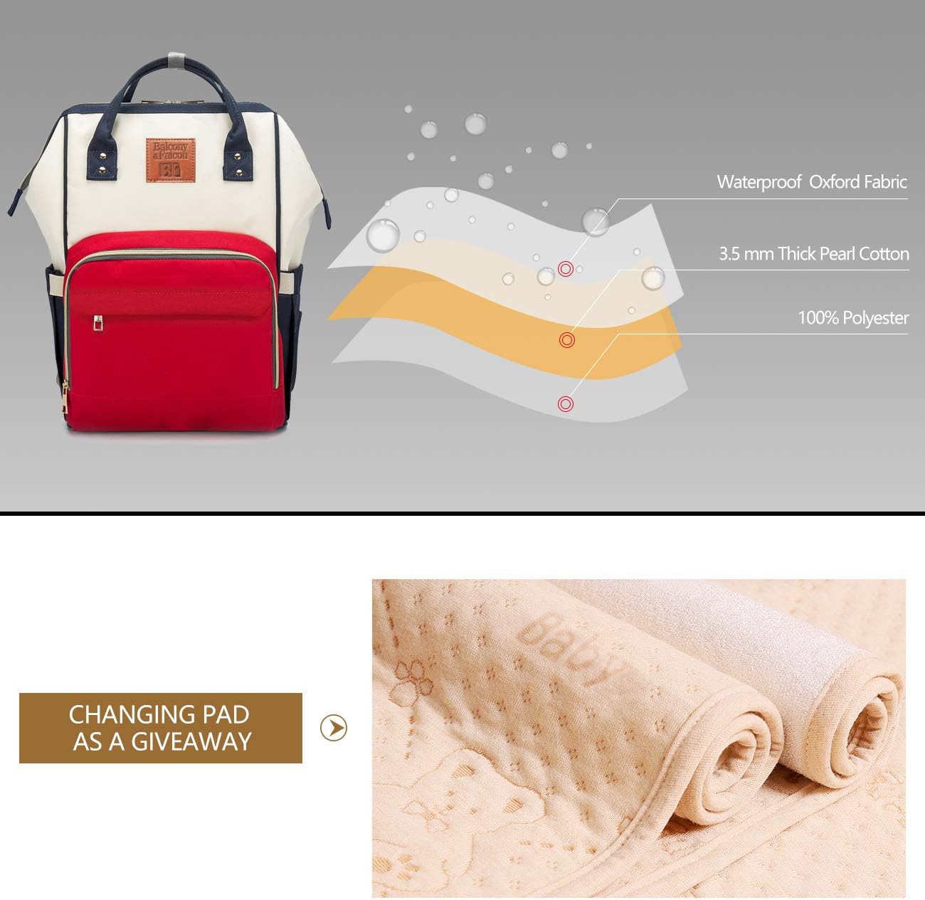 balcony and falcon diaper bag