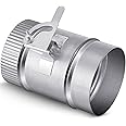 Therwen Backdraft Damper Duct Manual Volume Damper with Sleeve Stove Pipe Galvanized Sheet Adjustment Airflow Ducting Branch HVAC Air Balancing for Range Hoods, Fans(4 Inch, 1 Pc)