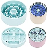 Silicone 3ml Vial Insert (1 short +1 tall) Compatible with Hydrapeak Food Jars,Vial Insert Peptide Storage for 32/25/18oz Hydrapeak Food Thermos, Maximum Hold 28 Vials, Blue.(No vials&Jar included)