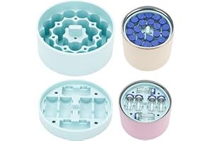 KIICII 1 short +1 tall Silicone 3ml Vial Insert Compatible with Hydrapeak Food Jars,Vial Insert Peptide Storage Set for 32/25/18oz Hydrapeak Food Thermos, Maximum Hold 48 Vials, Blue.(No vials included)