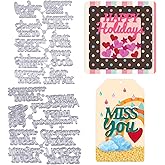 ORIGACH 18 Pcs Sentiment Words Cutting Dies for Card Making | Blessing Words Metal Die Cuts Happy Birthday Die Cut for DIY Crafting Scrapbooking Journal Photo Album Decoration