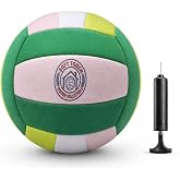 Soft Indoor Volleyball, Inflatable Silent Volleyball for House Practice | With pump, quiet fabric cover, painless touch, safe for furniture, home practice, teens, beginners, training, size 5