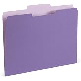 Blue Summit Supplies 100 File Folders, Letter Size, Two-Tone Purple | Durable 11pt, 1/3 Cut Top Tab, Two-Tone Color on Tab and Body, for Office, School, and Home Filing
