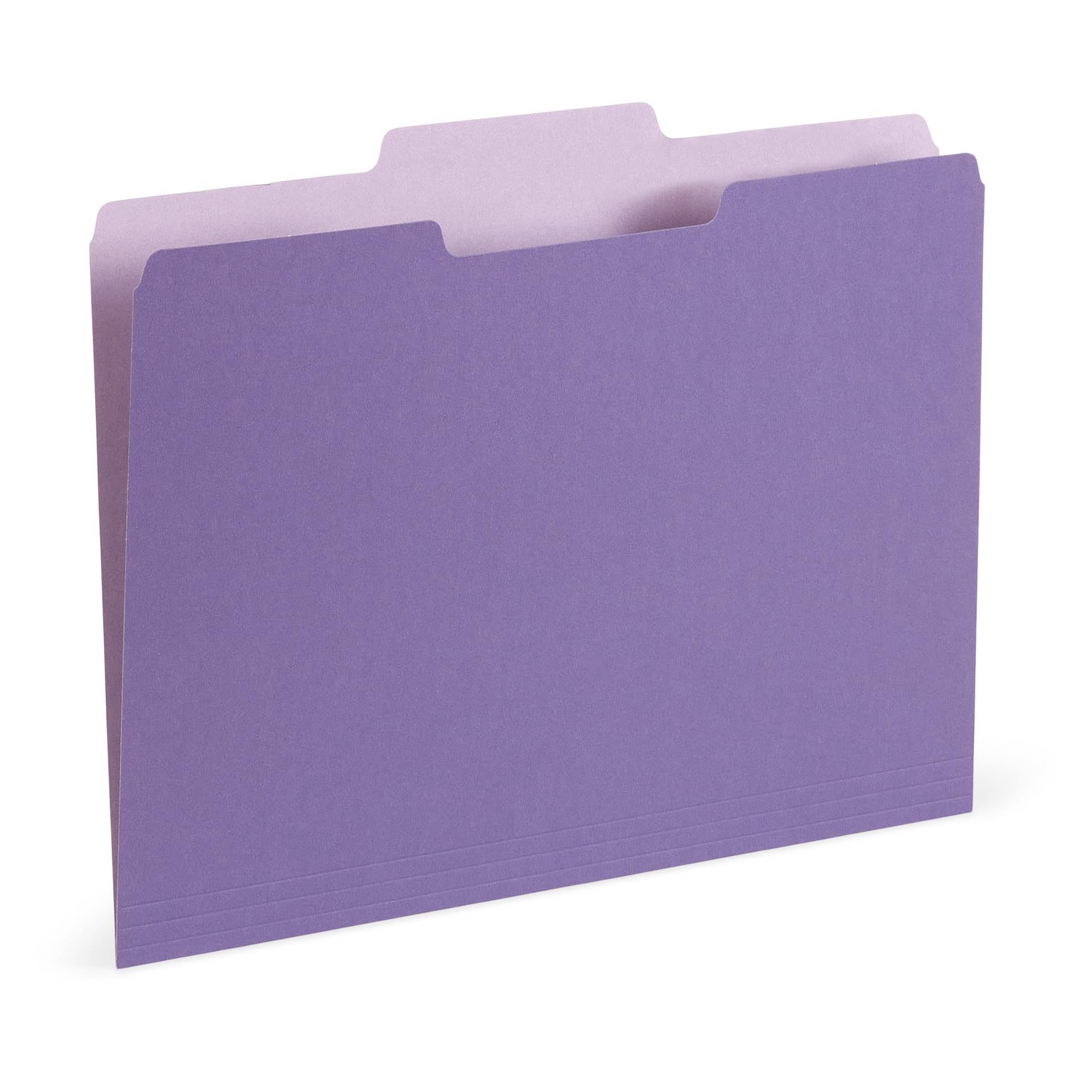 Photo 1 of 100 Blue Summit Supplies Purple File Folders Letter Size 1/3 Cut, Two-Tone Purple Folders, Durable 11pt Paper, Assorted Tabs, Holds Letter Size Documents