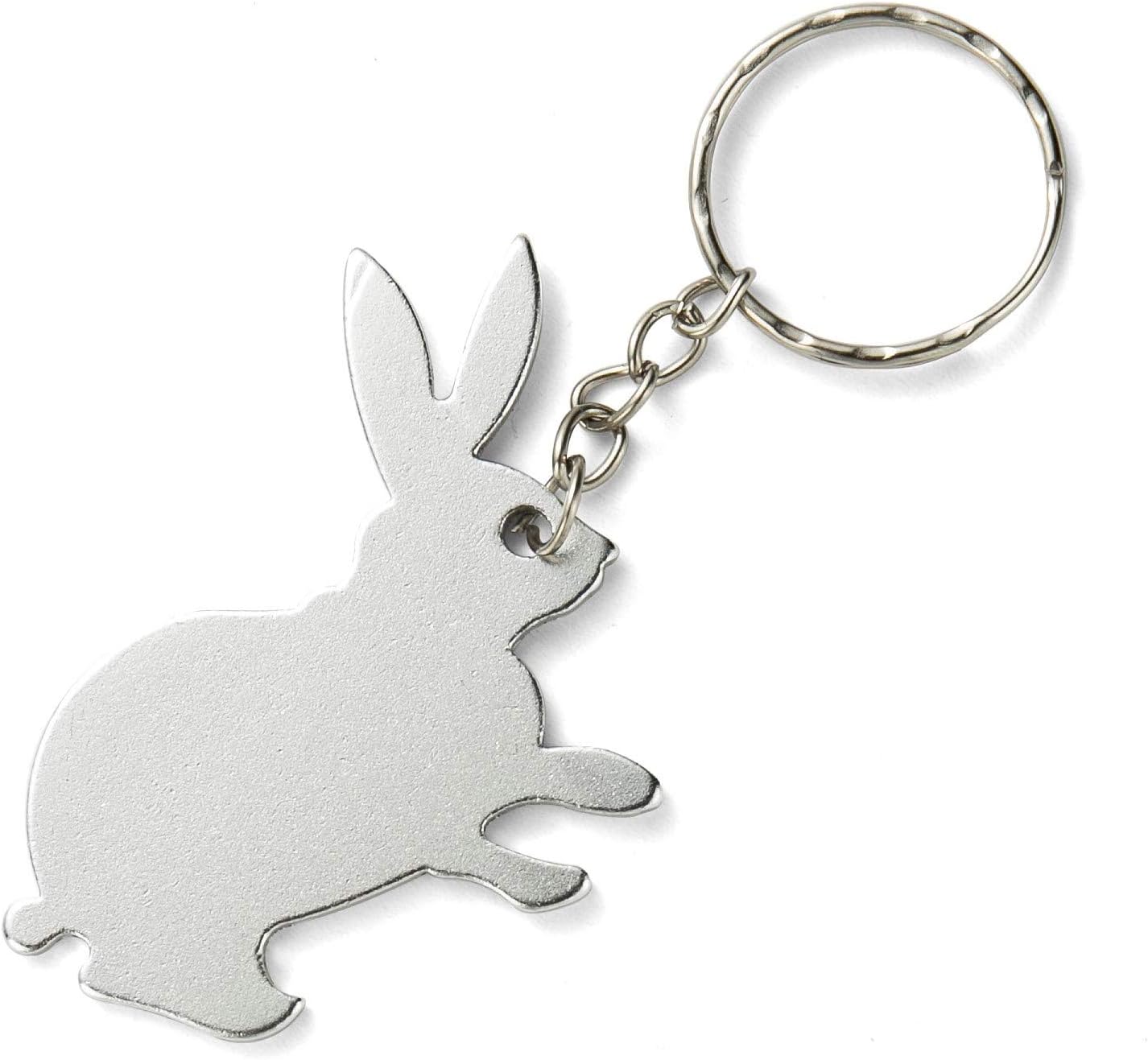 Rabbit Keyring /Novelty Keychain Silver Amazon.co.uk Luggage