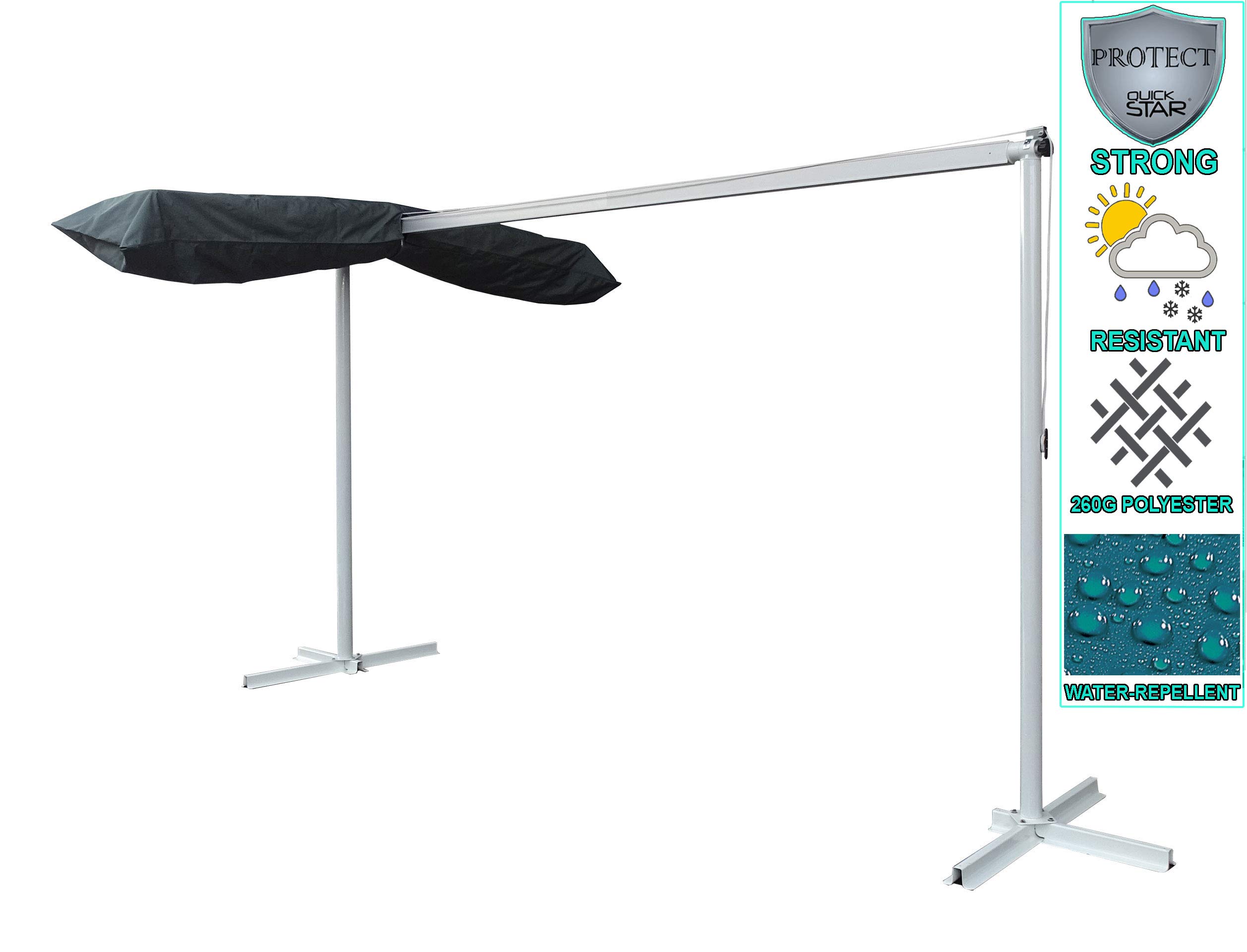 Quick-Star Protective Cover Stand Awning Patio Canopy Dubai Grey
