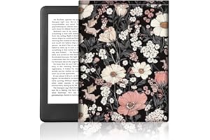 Doodlream Kindle Sleeve Case Bag with Hidden Button, Vintage Flower Waterproof Carrying Sleeve Case for 6" Paperwhite/e-Reader, Memory Fabric Protective Cover Pouch Bag