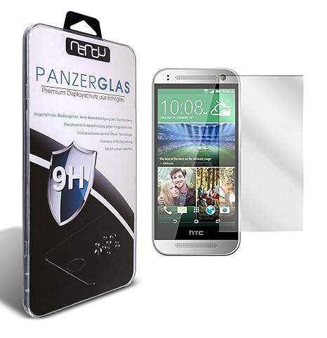 nandu I HTC One Mini 2 Echtglas I 2D Cover Glas I Tempered Glass 9H Härte I Schutzglas I Hartglas I Displayschutzglas