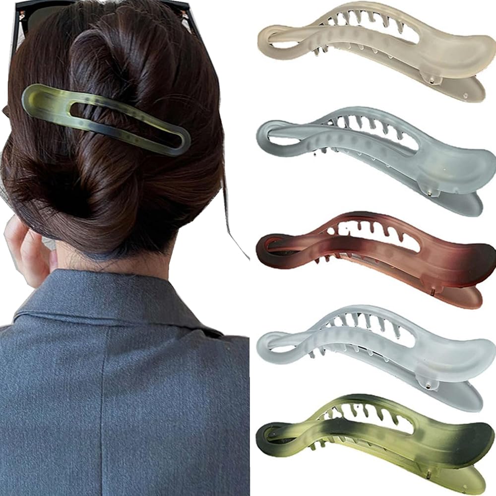 HKJHKJ Large Hair Claw Clips 5pcs Women Girls Duckbill Hairpin Long Hair