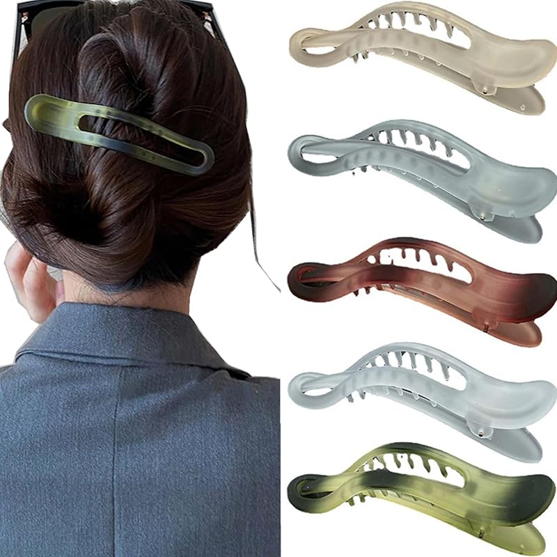 HKJHKJ Large Hair Claw Clips 5pcs Women Girls Duckbill Hairpin Long Hair