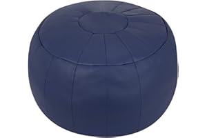 ROTOT Decorative Pouf, Ottoman, Bean Bag Chair, Footstool, Foot Rest, Storage Solution or Wedding Gifts (Unstuffed) (Navy Blue)