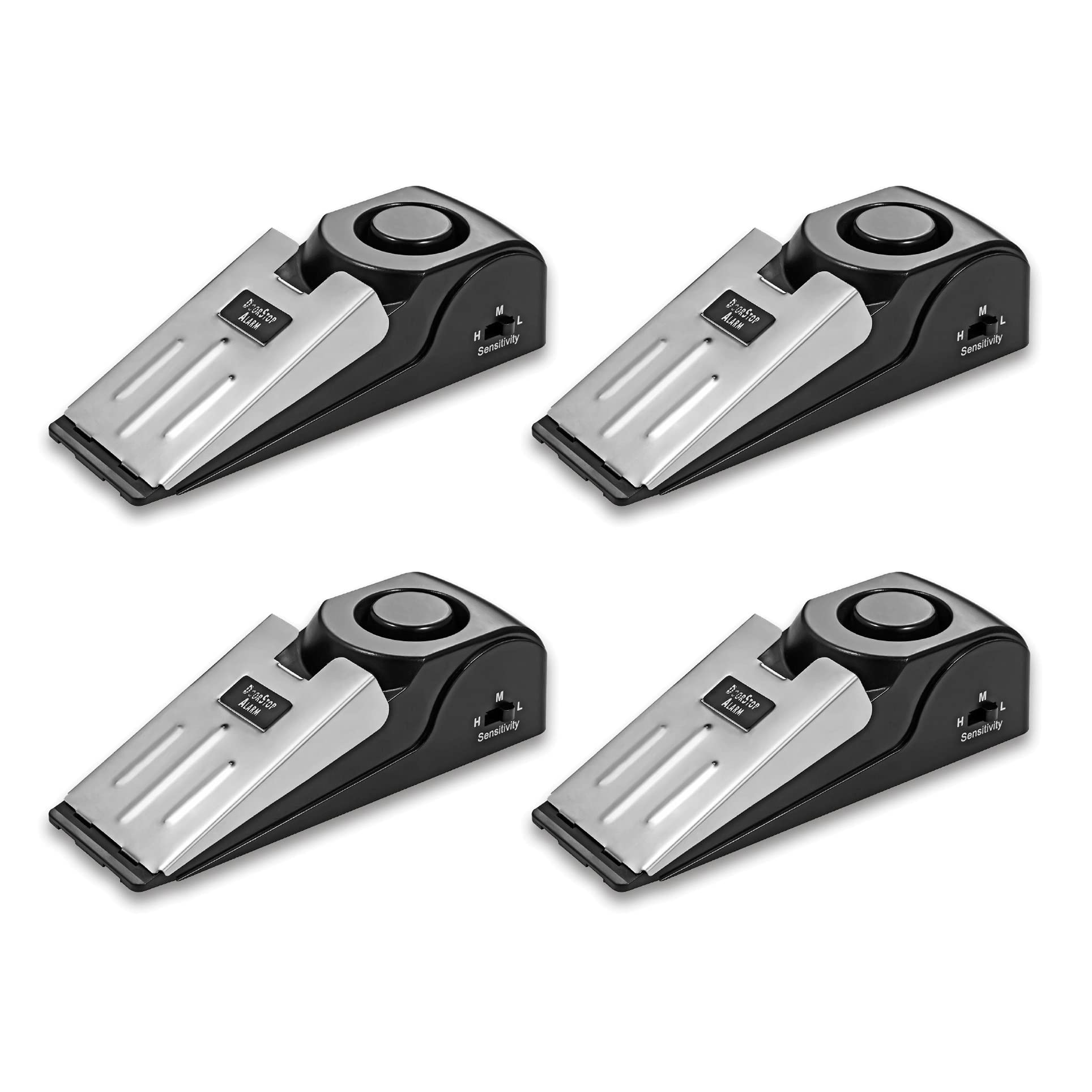 Lancoon 4 Pack Door Stop Alarm, 120dB Loud Portable Wedge Entrance Alert Anti-Theft Burglar Safety Tools for Home Security Apartment House Travel