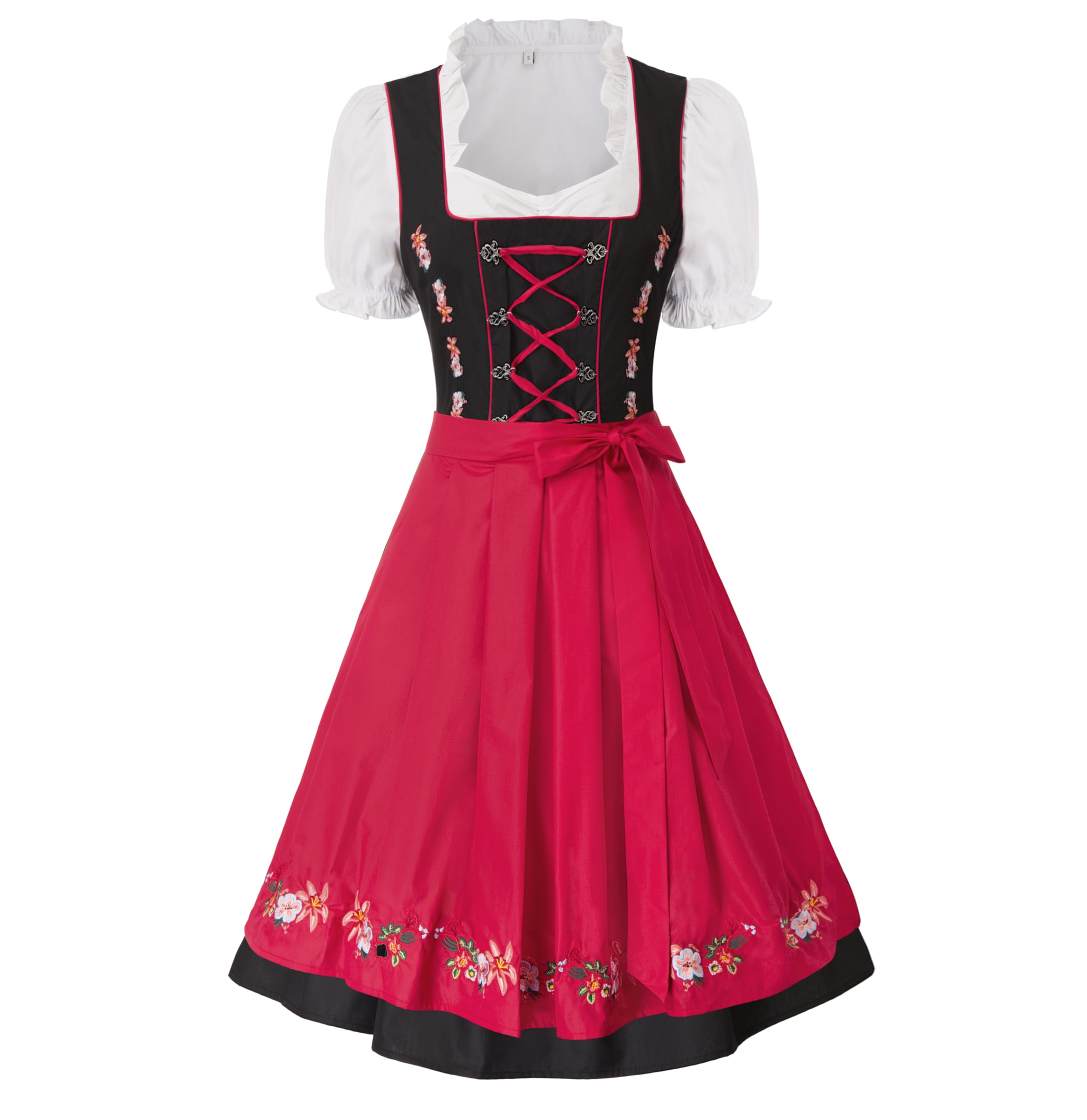 Photo 1 of (MEDIUM) (BAGGED) (PARTIAL SET) JASAMBAC Women's German Dirndl Dress for Halloween Beer Dress Costumes Halloween Size M Color Red