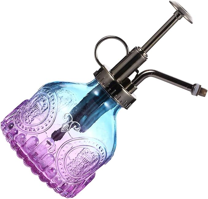 Watering Can Vintage Glass Plant Mister With Top Pump Small Vase