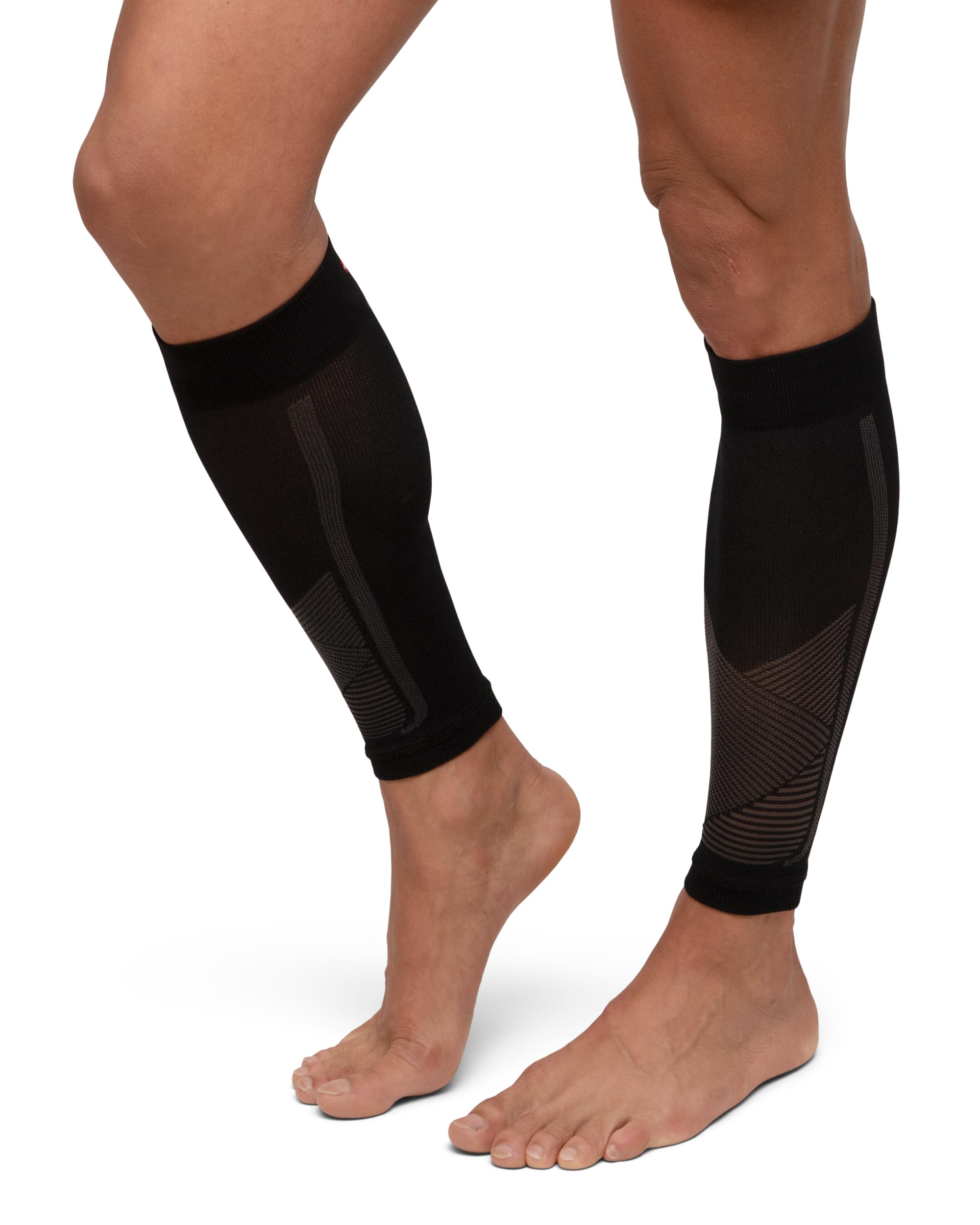 DANISH ENDURANCE Calf Compression Sleeve, 21-26 mmHG, Calf Support, for Men & Women, Unisex, 1 or 3 Pack, Black/Grey, L