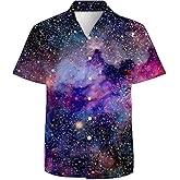 Mens Hawaiian Shirts 3D Graphic Button Down Short Sleeve Tropical Holiday Beach Aloha Shirt