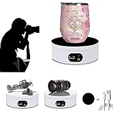 WeArkoTac Motorized Rotating Display Stand , 4.72" 360 Degree Cup Display Stand for Photography Products, 3D Models,Tumbler D