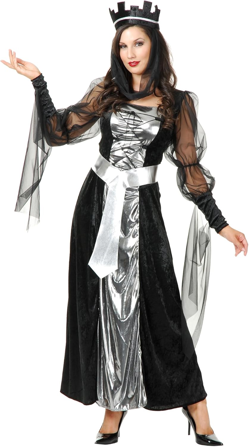 Charades Women's Dark Queen Costume Dress and Headpiece