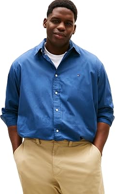 Herren Hemd Poplin Solid Regular Fit, Blau (Aegean Sea), 2XL
