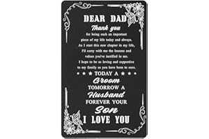 Richesele Father of The Groom Gift from Son - Wedding Day Engraved Wallet Insert for Dad - Sentimental Keepsake for Groom’s F