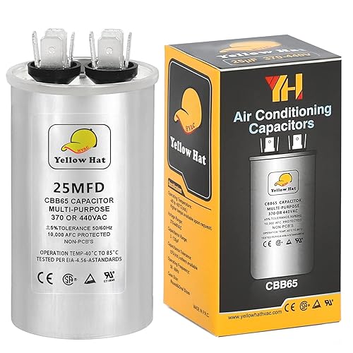 Capacitor for Air Conditioner 25 uf MFD 370 or 440 Volt VAC, Multi