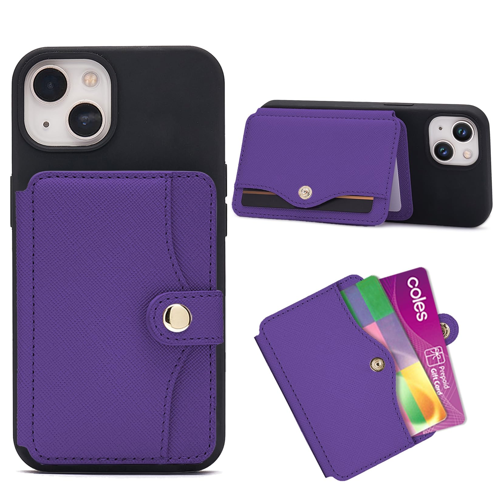 M-Plateau Small Women's Wallet with Kickstand & Credit Card Holder - Purple