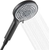OFFO Shower Head and Hose 1.5m 6 Modes Matte Black 130mm Large Head view 1