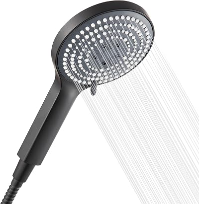 OFFO Shower Head and Hose 1.5m 6 Modes Matte Black 130mm Large Head