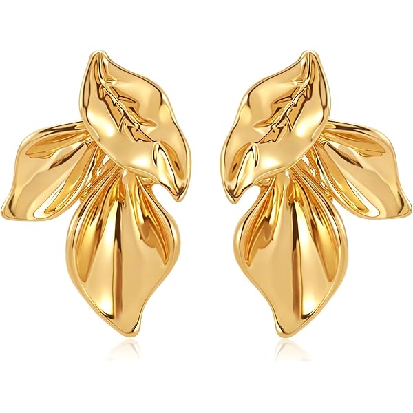 GUOXIAOMEI Bohemian Daisy Drop Earrings For Women - Matte Floral Long Dangle Earrings, Boho Wedding Jewelry