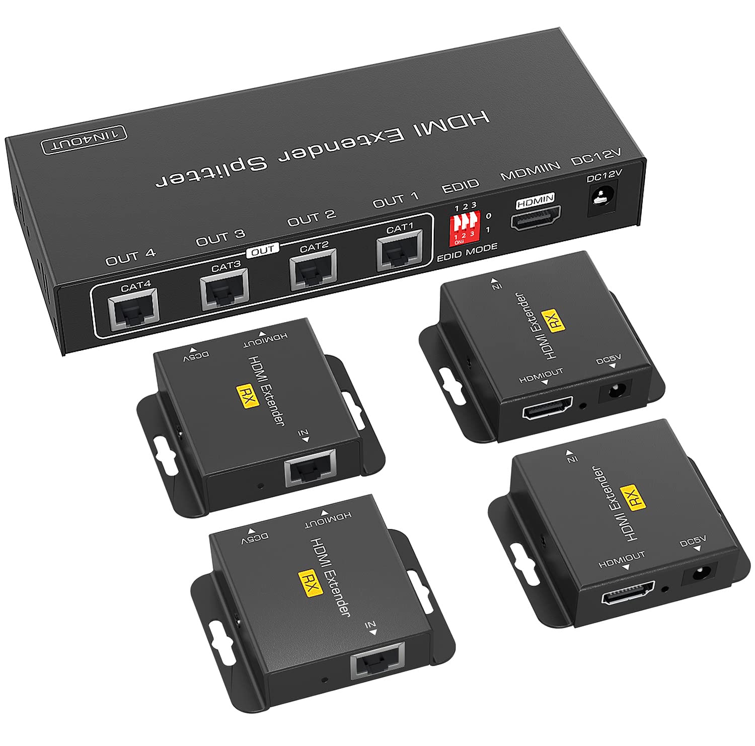 HDMI Extender Splitter 1x4 - CJX 165ft/50m 1 in 4