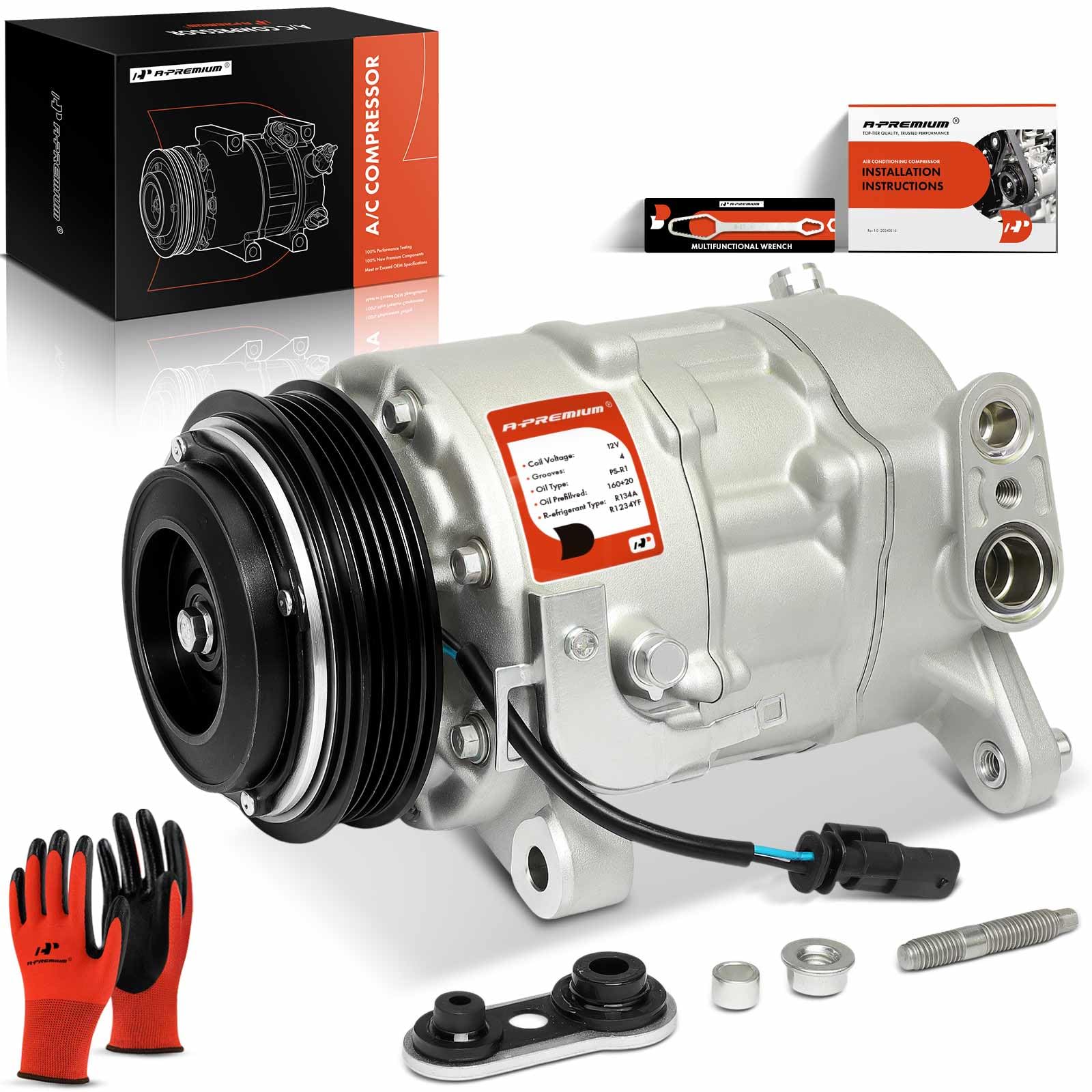 Photo 1 of A-Premium Air Conditioner AC Compressor with Clutch Compatible with Chevrolet Silverado 1500 2019-2022, Silverado 2500/3500 HD 2020-2021 & GMC Sierra 1500 2019-2021, Sierra 2500/3500 HD 2020-2021