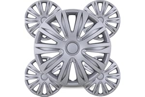 Winjet 14" Hubcaps for Toyota Corolla Hyundai Accent Mitsubishi Mirage/G4/Lancer Nissan Versa Sedan Honda Chevrolet Aveo Hatchback/Sedan Ford Focus Toyota Echo Honda Civic Nissan Sentra (Lacquer)