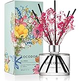 COCODOR Flower Reed Diffuser Set / 6.7oz / La Tulip Garden/Scent Diffuser with Sticks Home Fragrance Reed Diffuser for Bathroom Shelf Decor for Women