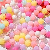 ANCADN 16mm Acrylic Beads 100pcs Pink Candy Color Bead Pen Bubblegum Beads DIY Beading Hairband Bracelets Necklace Craft for DIY Jewelry Making (Cute Pink)