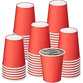 Nitlak 50 Pack 8 oz Paper Cups, Red Disposable Paper Cups,Paper Coffee Cups, Paper Tea Cup, Party Cups, Hot/Cold Beverage Drinking Cup for Office, Party, Restaurant, Home
