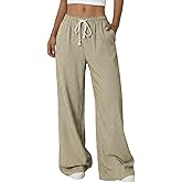Acelitt Women’s Wide Leg Palazzo Pants Casual Loose Lounge Pants Beach Trousers with Pockets(Too Large, Please Size Down)