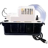 Little Giant VCMA-15ULST 115 Volt, 65 GPH, 1/50 HP Automatic Condensate Removal Pump for HVAC/Refrigeration Systems/Dehumidifiers with Overflow Detection Switch and 20-Foot Tubing, Black/White, 554415