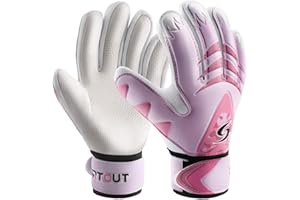 Sportout Kids Goalkeeper Gloves, Soccer Gloves with Double Wrist Protection and Non-Slip Wear Resistant Latex Material to Give Protection to Prevent Injuries