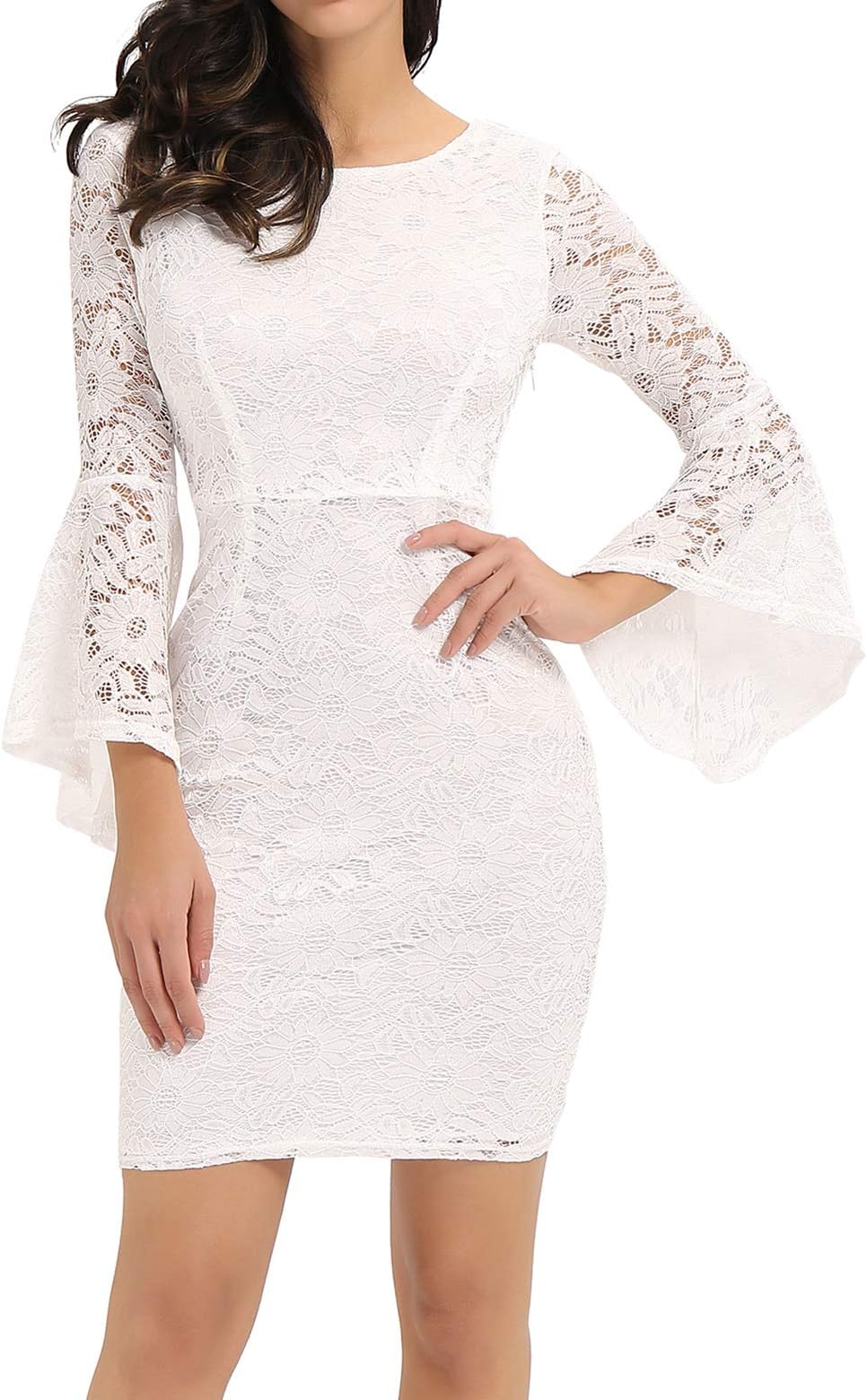 Long Sleeve Lace Cocktail Dresses for Women Party Wedding